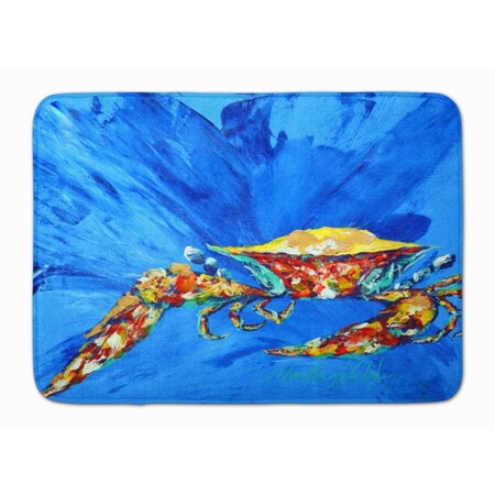 Carolines Treasures Big Spash Crab in Blue Machine Washable Memory Foam Mat MW1163RUG